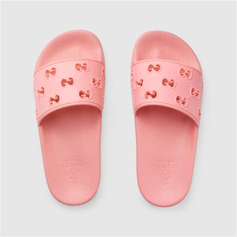 gucci pink rubber slides|gucci slides pink fluffy.